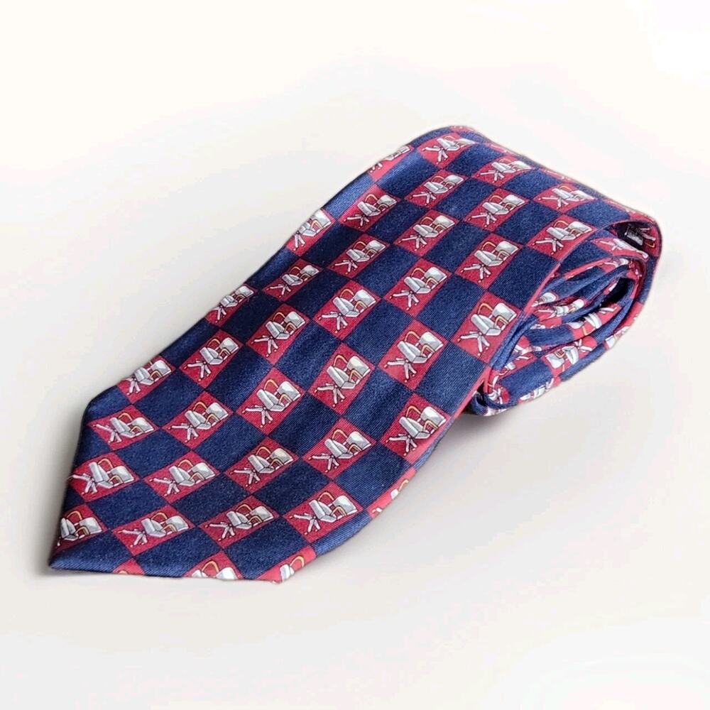 Gucci Vintage Neck Tie Silk Office Chairs Motif Multicolor 56 in